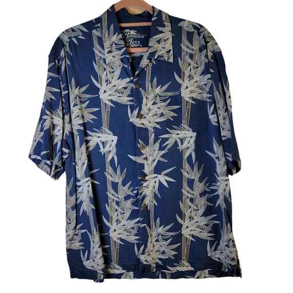 Jamaica Jaxx Shirts Jamaica Jax Green Bamboo Silk Short Sleeve Shirt Men Size L Poshmark